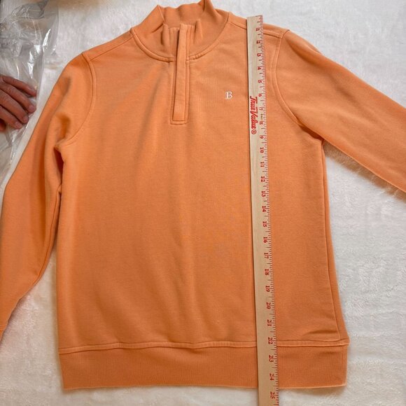 A0008 Brooks Brothers Youth Half-Zip Pullover Sweatshirt 16Y Peach Cotton NWT - Picture 5 of 8